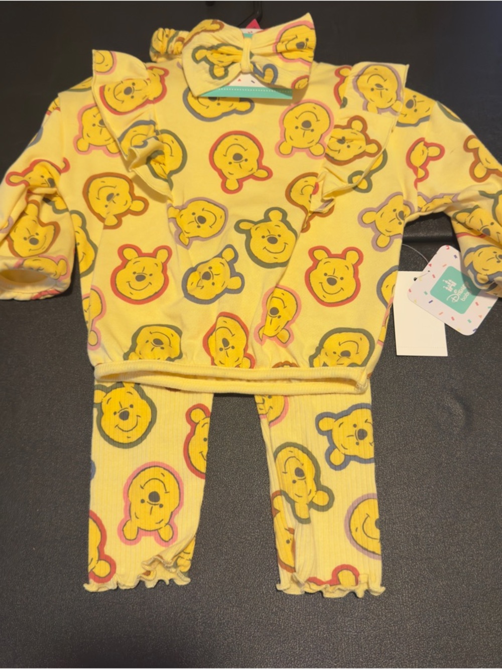 Winnie the Pooh set with Print Bow Headband